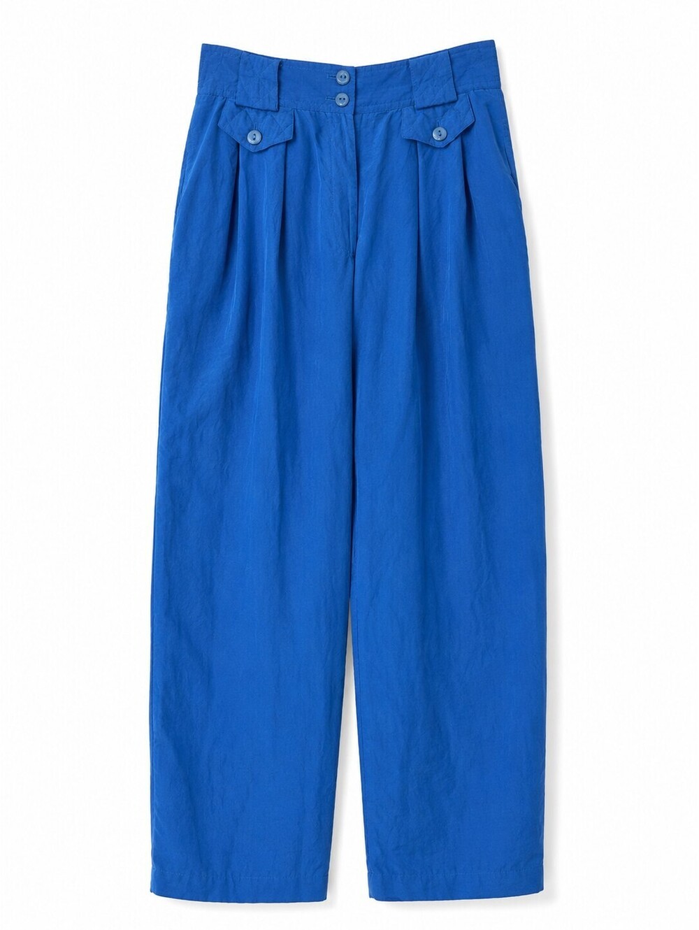 SK & Company 100% Silk Blue Wide Leg Pleated Pants Size S High Rise - Picture 1 of 9